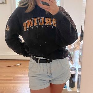 THRIFTED & VINTAGE BLACK BRUINS HOODIE